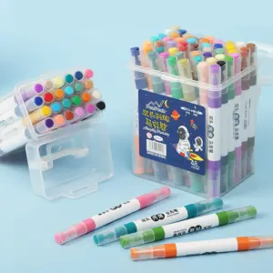 60 Color Dual Tip Acrylic Paint Markers 13 Sdc355e5de9074a17bef7179e255c5335M