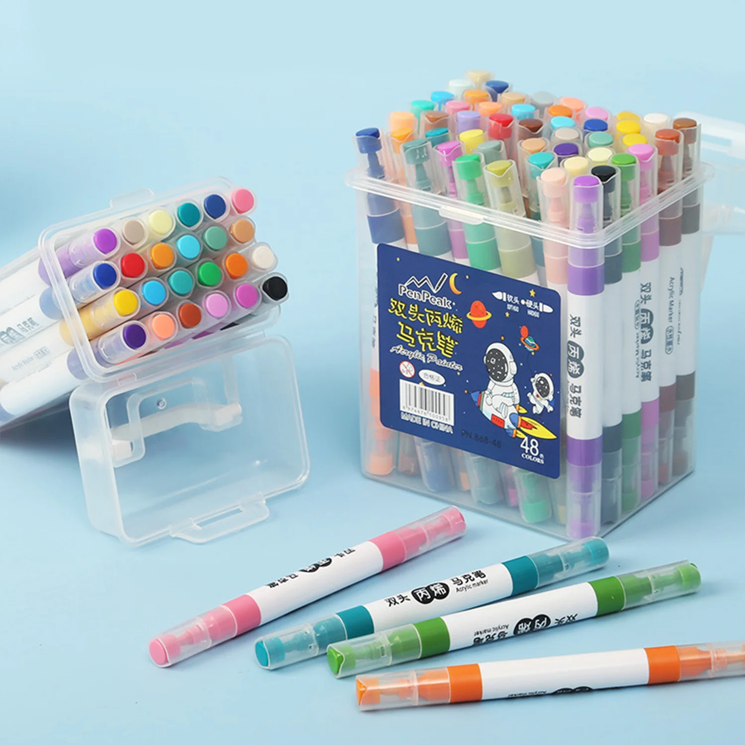 60 Color Dual Tip Acrylic Paint Markers 4 60 Color Dual Tip Acrylic Paint Markers - Image 4