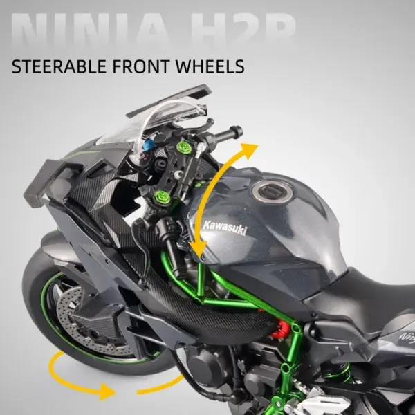 Kawasuki Ninja H2R Diecast Motorcycle Model - Image 6