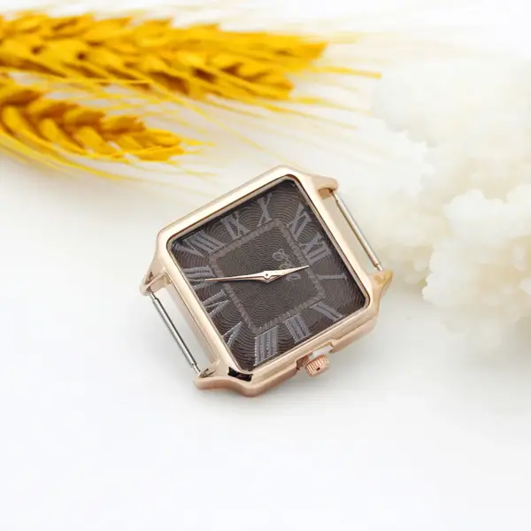 Rose Gold Square Watch Head 30mm 16mm Band - Image 13