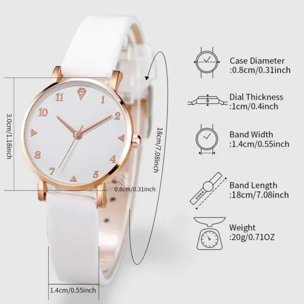 6pcs Women Quartz Watch & Jewelry Set V248 - Image 5