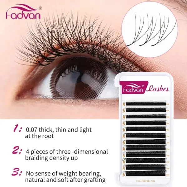 Fadvan 4D W Shape Premade Volume False Lashes - Image 2