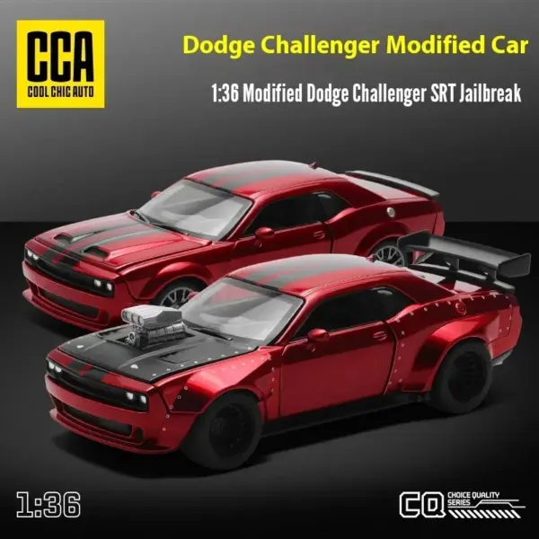 1:36 Scale Metal Dodge Challenger Model Car - Image 6