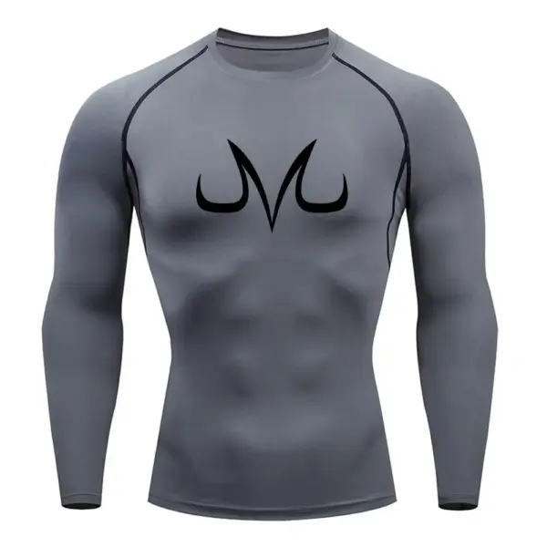 Anime Print Men's Compression Sports Shirt - Image 2
