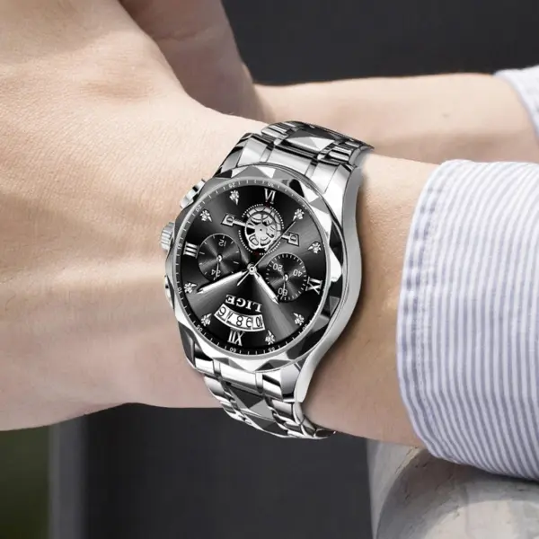 LIGE Men's Quartz Chronograph Watch Waterproof - Image 5