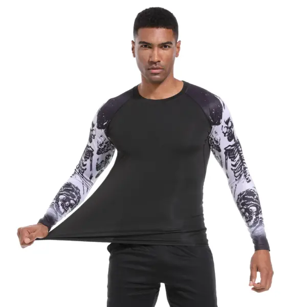 Men's 3D Printed Long Sleeve Compression Shirt - Image 3