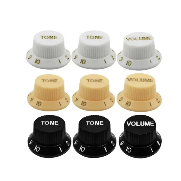 3PCS Plastic Guitar Control Knobs Set