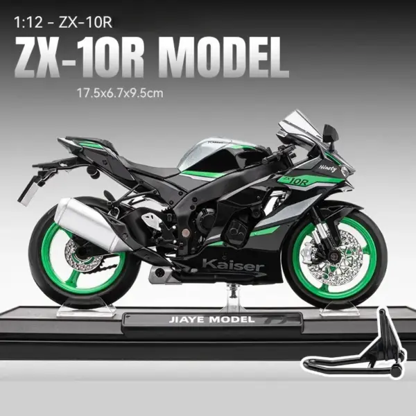 1:12 Kawasaki Ninja ZX-10R Diecast Motorcycle - Image 7