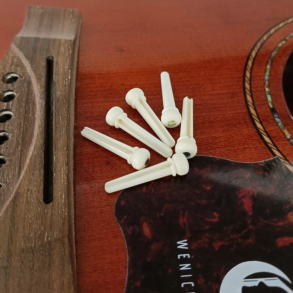 6 Bone Guitar Bridge Pins Set for Acoustic 5 6 Bone Guitar Bridge Pins Set for Acoustic - Image 5
