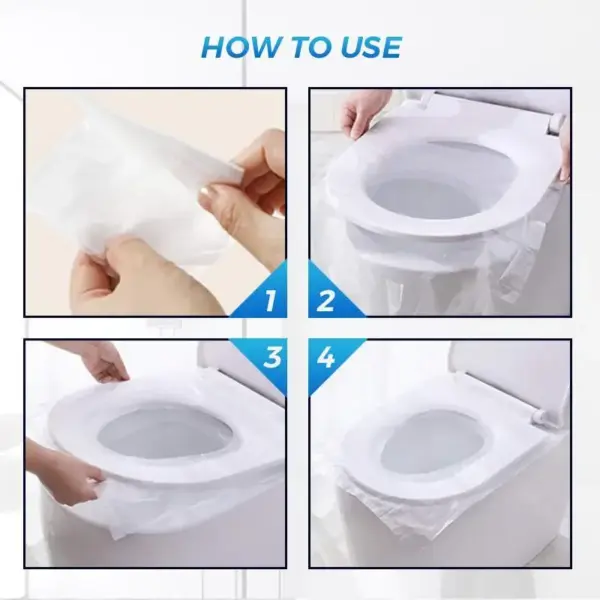 Disposable PE Toilet Seat Covers 30/50 Pack - Image 4