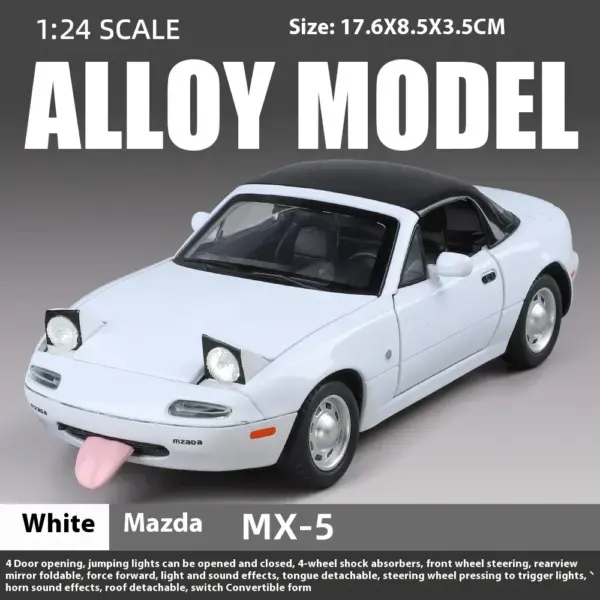 1:24 Mazda MX-5 Diecast Sports Car Model - Image 8