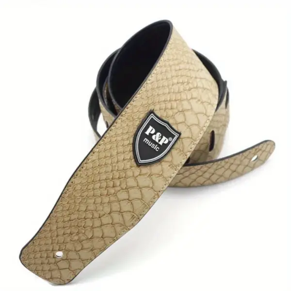 Adjustable Faux Leather Guitar Strap 6.5cm Width - Image 13