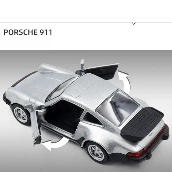 1:36 Scale Diecast Metal Porsche 911 Turbo Model - Image 5