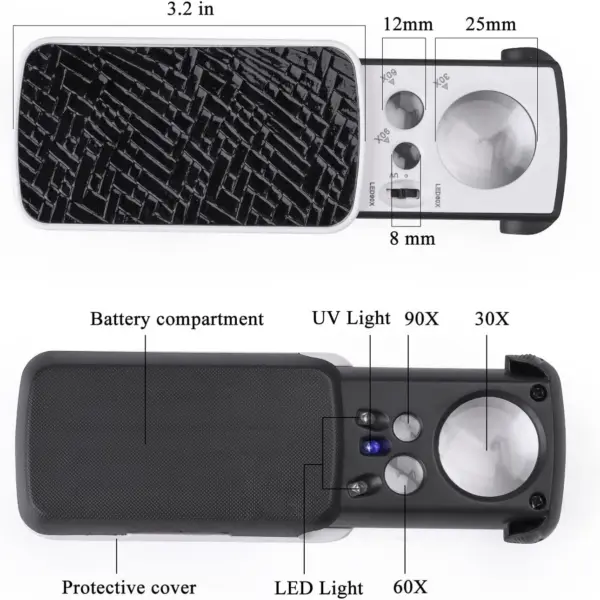 LED Magnifier Loupe 30X 60X 90X with Light - Image 2