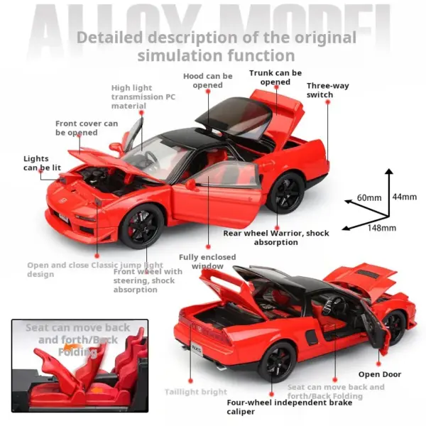 1:32 Honda NSX Diecast Metal Car Model - Image 4