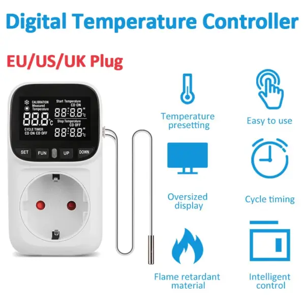 Digital Thermostat Temperature Controller Socket