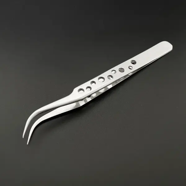 Precision Stainless Steel Curved Straight Tweezers - Image 5
