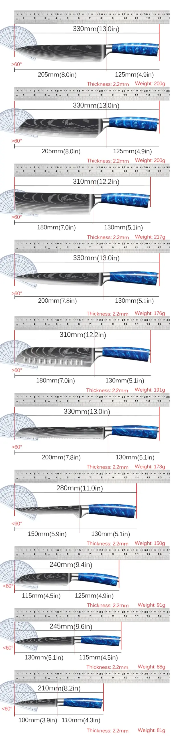 Japanese Chef Knife Stainless Steel 13 Inch - Image 6