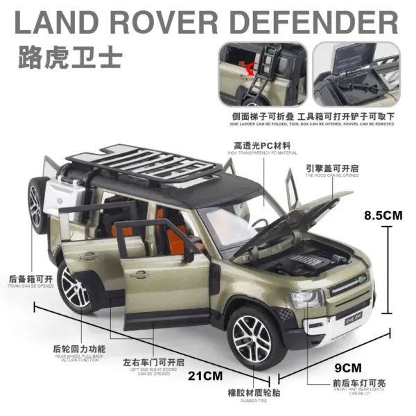 1:24 Land Rover Defender Diecast Model Car - Image 2
