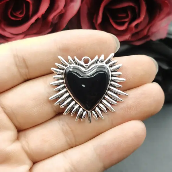4pcs Retro Cross Sacred Heart Charms - Image 3