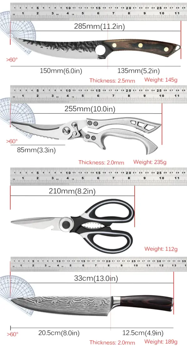 Professional Stainless Steel Chef Knife Set - Image 6