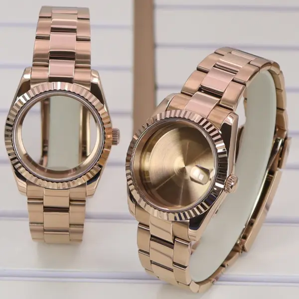 Rose Gold Luxury Watch Cases for Seiko Miyota - Image 3
