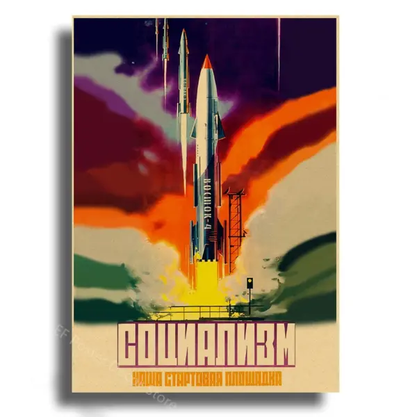Soviet Space Rocket Vintage Poster Prints - Image 22