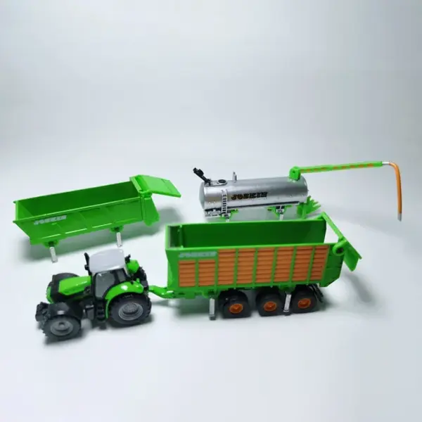 1:87 Scale Diecast Tractor Model Toy Set - Image 2