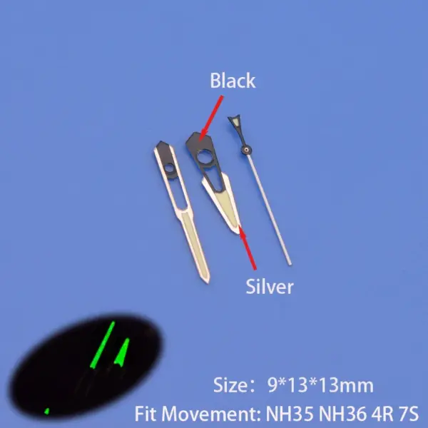 Modified Green Luminous Watch Hands for NH35A - Image 3