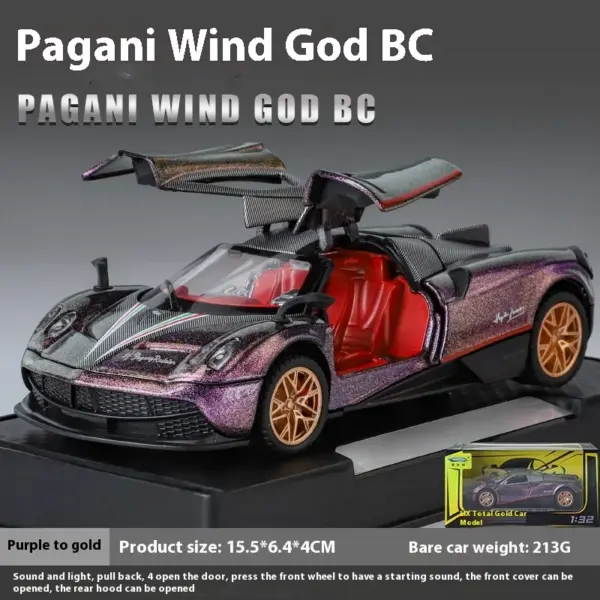 1:32 Pagani Huayra BC Diecast Car Model - Image 7