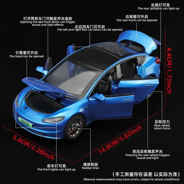 1/32 Scale Tesla Model 3 Alloy Car Model - Image 3