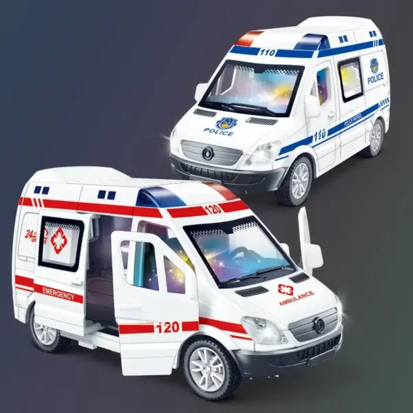 1:32 Mini Diecast Emergency Vehicle Set - Image 6