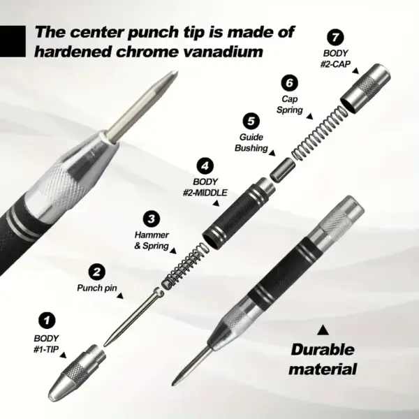 Automatic Steel Center Punch Tool for Wood Metal - Image 3