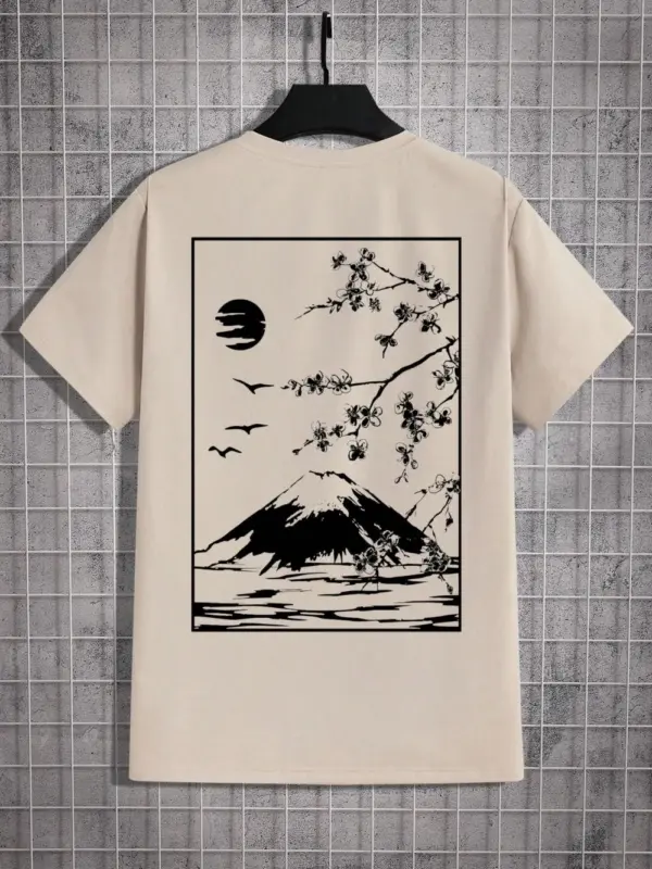 Tokyo Sakura Mount Fuji Cotton T-Shirt - Image 3