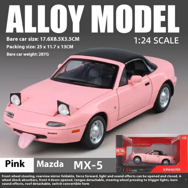 1:24 Mazda MX-5 Diecast Sports Car Model - Image 10