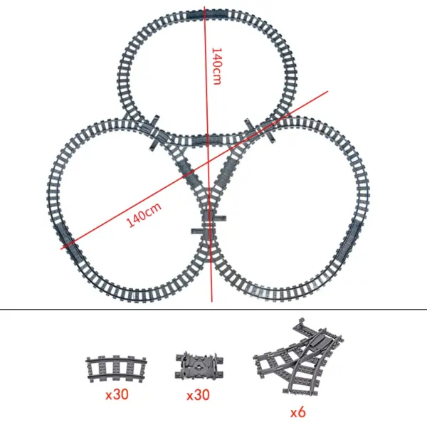 Flexible Building Block Train Tracks Set - Image 24