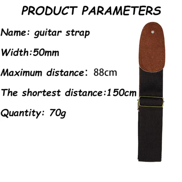 Cotton Guitar Strap for Electric and Folk Guitars - Image 2