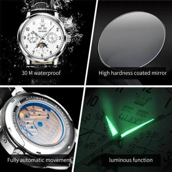 Olevs 6698 Luxury Automatic Mechanical Watch - Image 4
