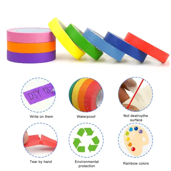 Color Masking Tape Set of 6 Rolls - Image 4