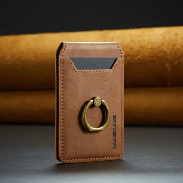 Magnetic Leather Card Holder for iPhone Models - Image 9