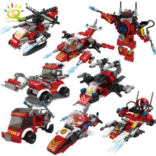 HUIQIBAO 806pcs Fire Truck Building Blocks Set - Image 6