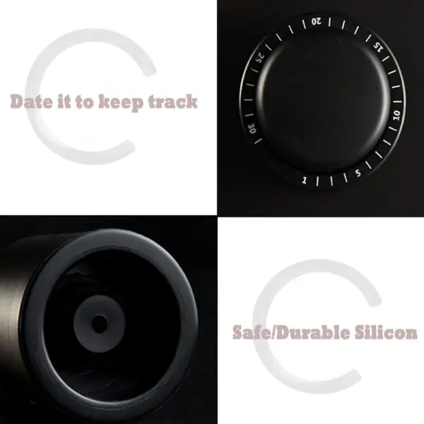 Vacuum Wine Bottle Stopper with Date Marker - Image 5