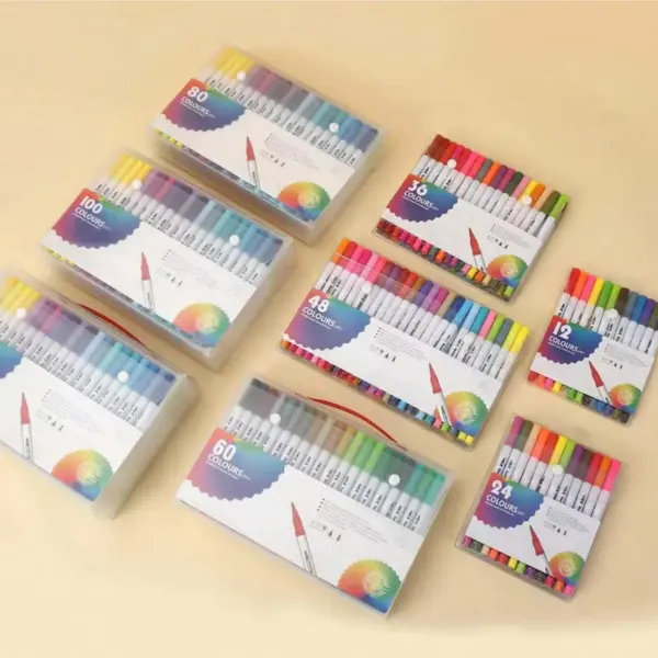 120 Color Dual Tip Brush Marker Set - Image 3