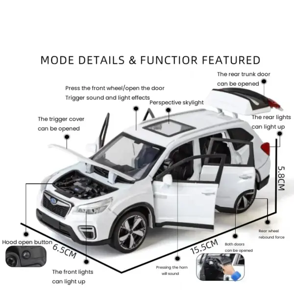 1:30 Subaru Forester Diecast Miniature Model Car - Image 5