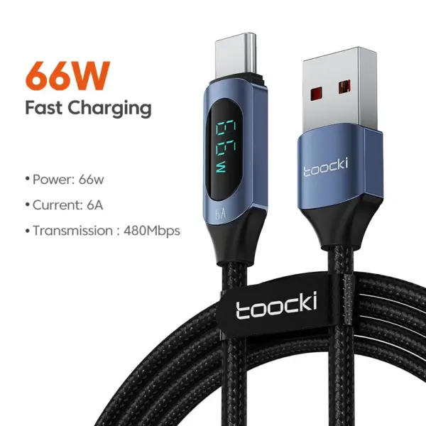 Toocki 100W Type-C Charging Cable 1m with LED - Image 11