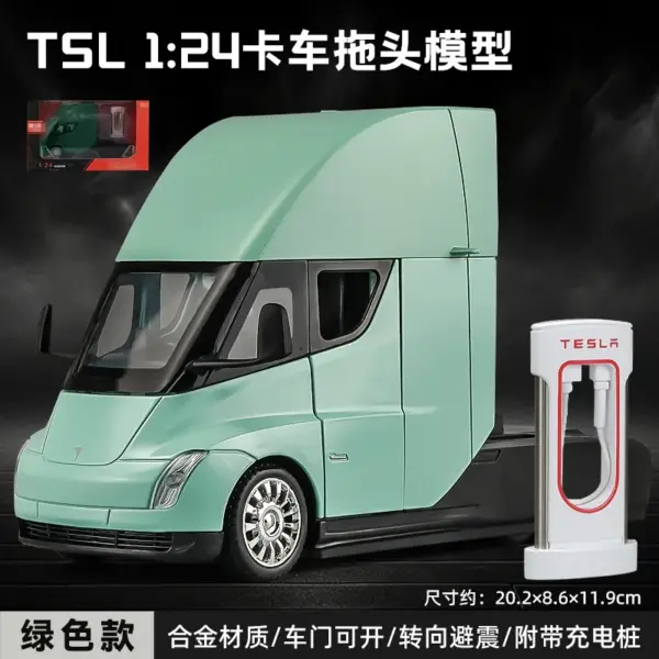 1:24 Metal Tesla SEMI Truck Diecast Model - Image 6