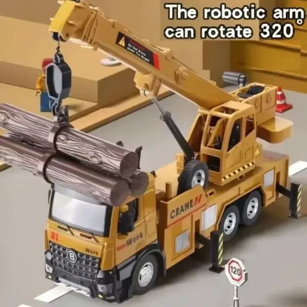 1:18 Diecast Crane Work Truck Toy Model - Image 2