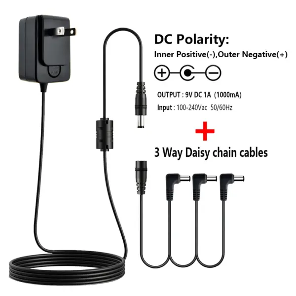 9V DC Guitar Pedal Power Adapter 1A - Image 4