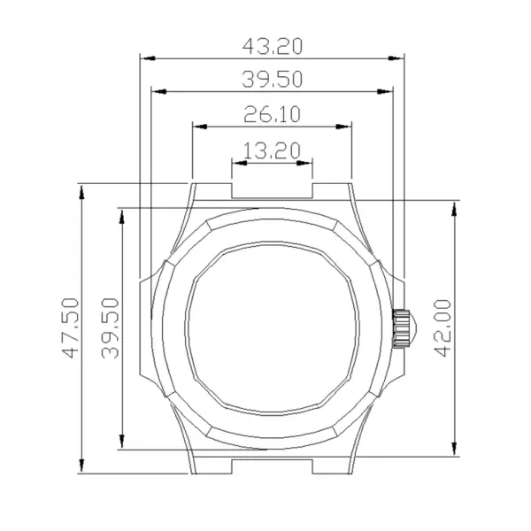 40mm Black Watch Case for Seiko NH34 NH35 - Image 5