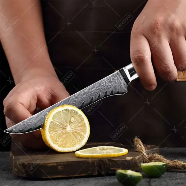 Professional Damascus Steel Boning Kitchen Knife - Image 4